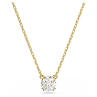 Constella pendant, Round cut, White, Gold-tone plated
