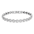 Una Angelic Tennis bracelet, Round cut, Small, White, Rhodium plated