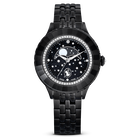 Octea Moon watch, Swiss Made, Moon, Metal bracelet, Black, Black finish