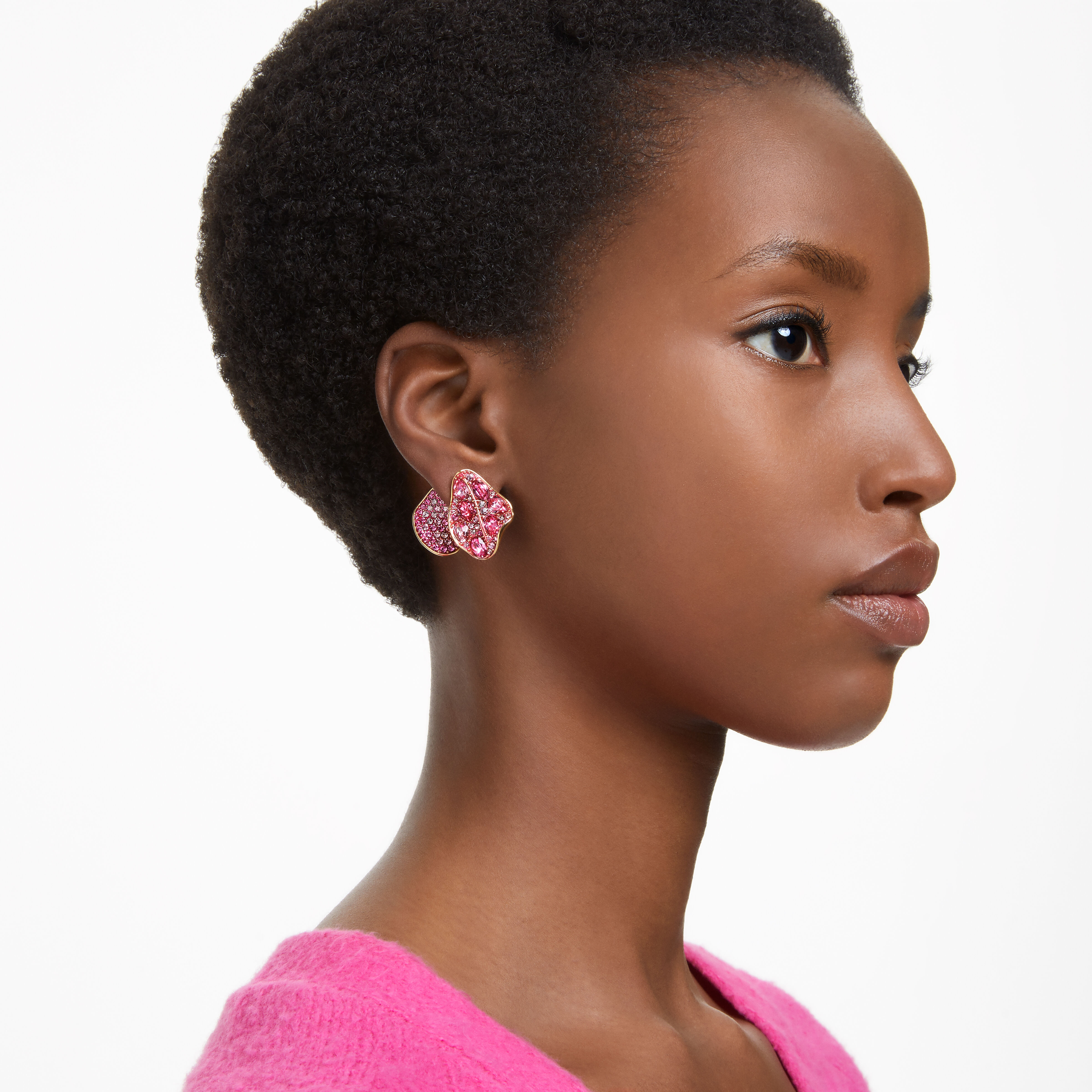 Buy Swarovski Florere stud earrings, Asymmetrical design, Flower ...