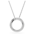 Dextera pendant, Pavé, White, Rhodium plated