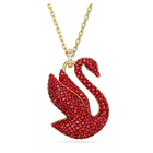 Swarovski Iconic Swan pendant, Swan, Large, Red, Gold-tone plated