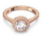 Una Angelic cocktail ring, Round cut, Pavé, White, Rose gold-tone plated