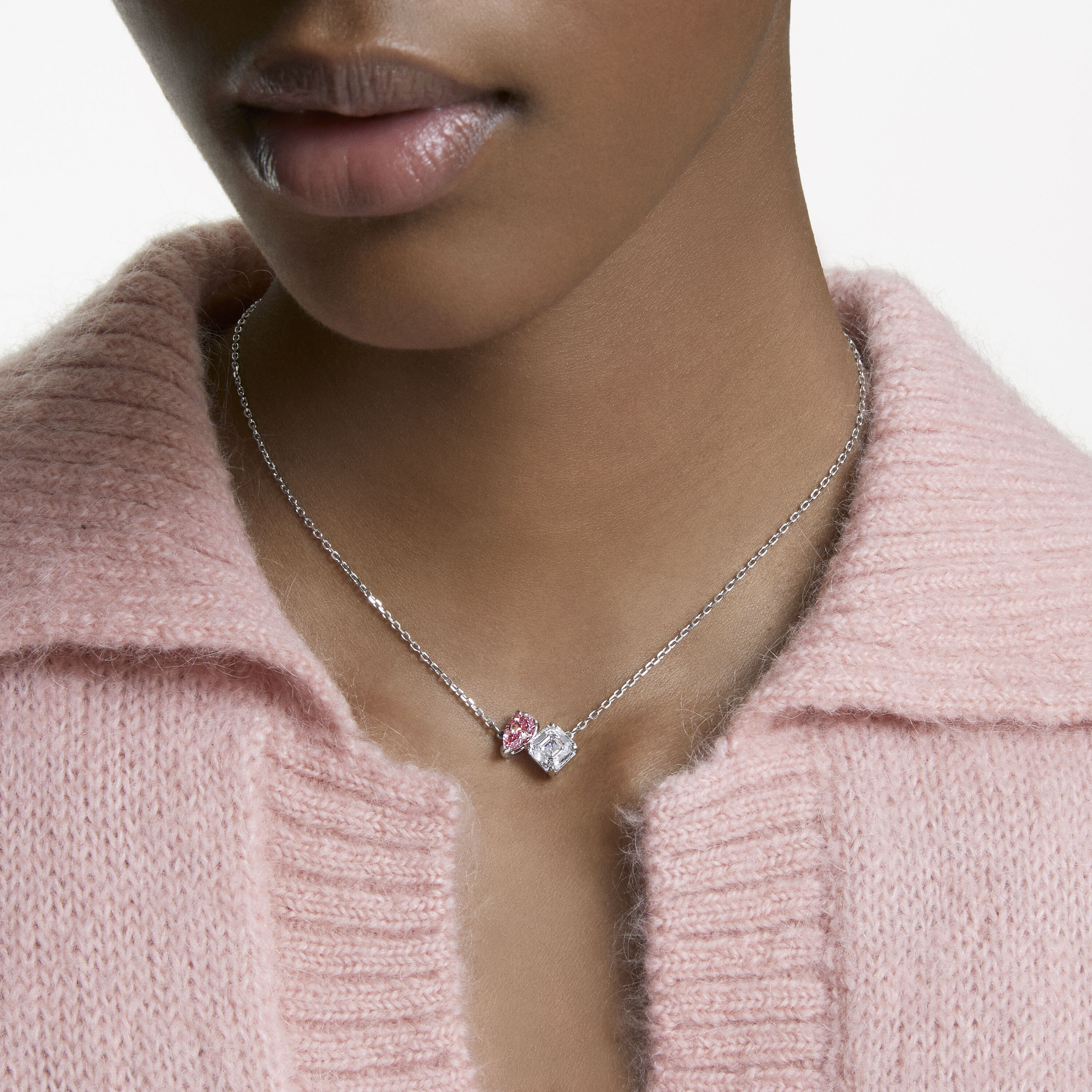 Buy Swarovski Sparkling Dance Clover Pink Necklace Set for Women Online @  Tata CLiQ Luxury