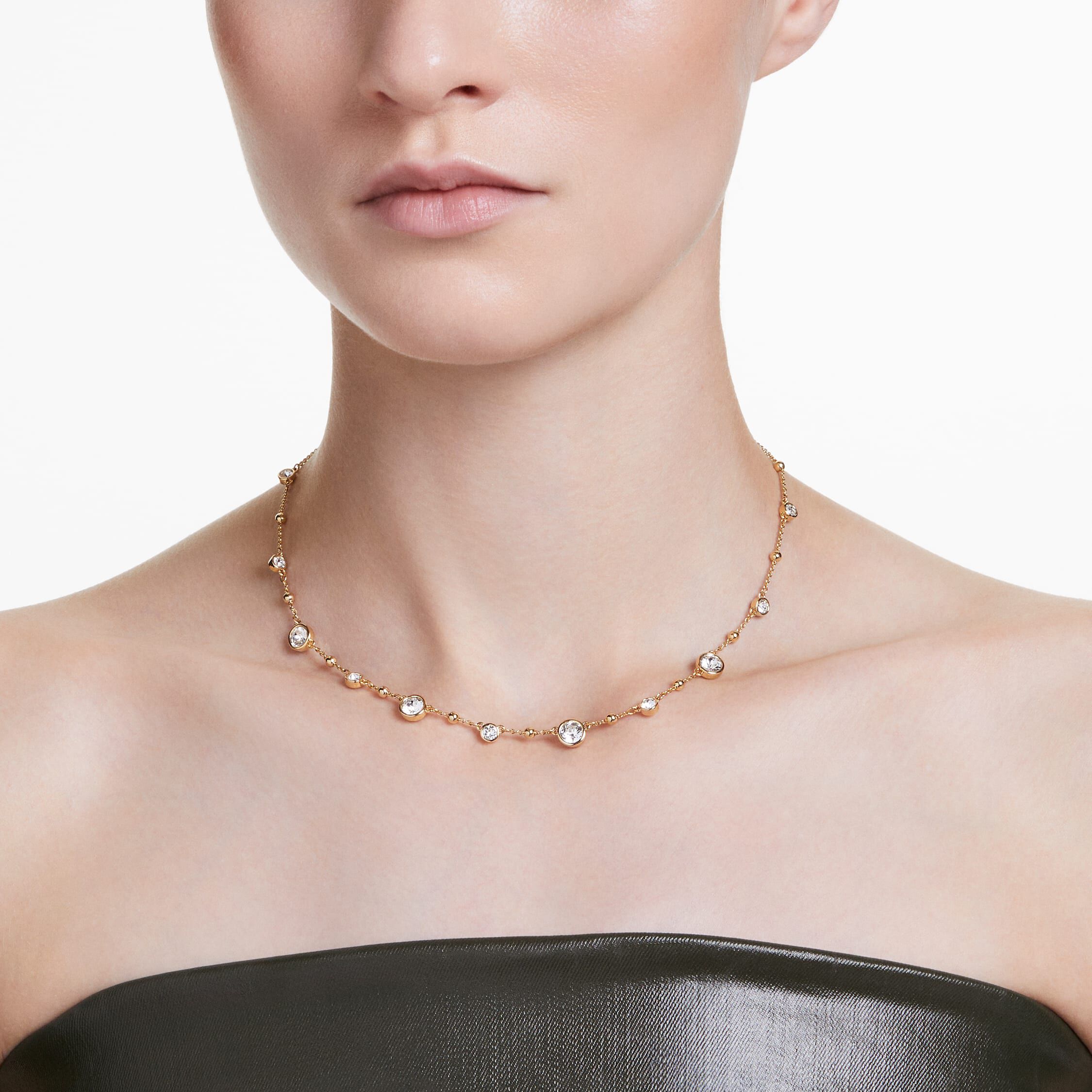 Buy Swarovski Imber necklace, Round cut, Scattered design, White 