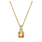 Stilla pendant, Square cut, Yellow, Gold-tone plated