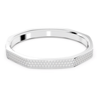 Dextera bangle, Octagon shape, White, Rhodium plated