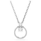 Constella pendant, Pavé, Round cut, White, Rhodium plated