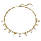 Imber necklace, Mixed cuts, White, Gold-tone plated