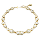 Dextera necklace, Mixed cuts, White, Gold-tone plated