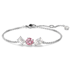 Mesmera bracelet, Mixed cuts, Pink, Rhodium plated